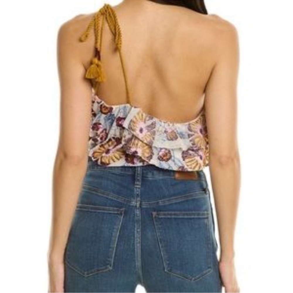 FREE PEOPLE Day Date boho ruffle frill one shoulder embroidered bodysuit - Picture 4 of 4